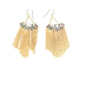 Alexis Bittar Gold and blue stone earrings